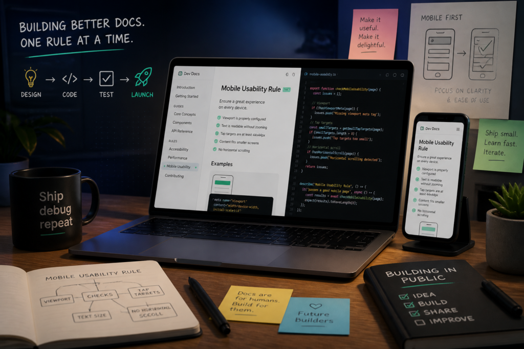 Mobile usability documentation rule