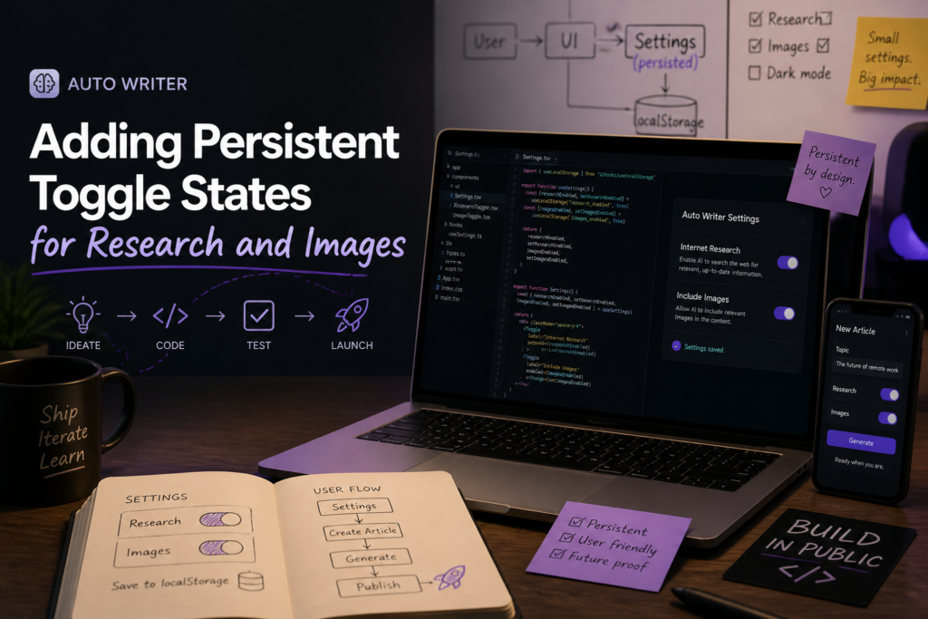 Persistent research and image toggles